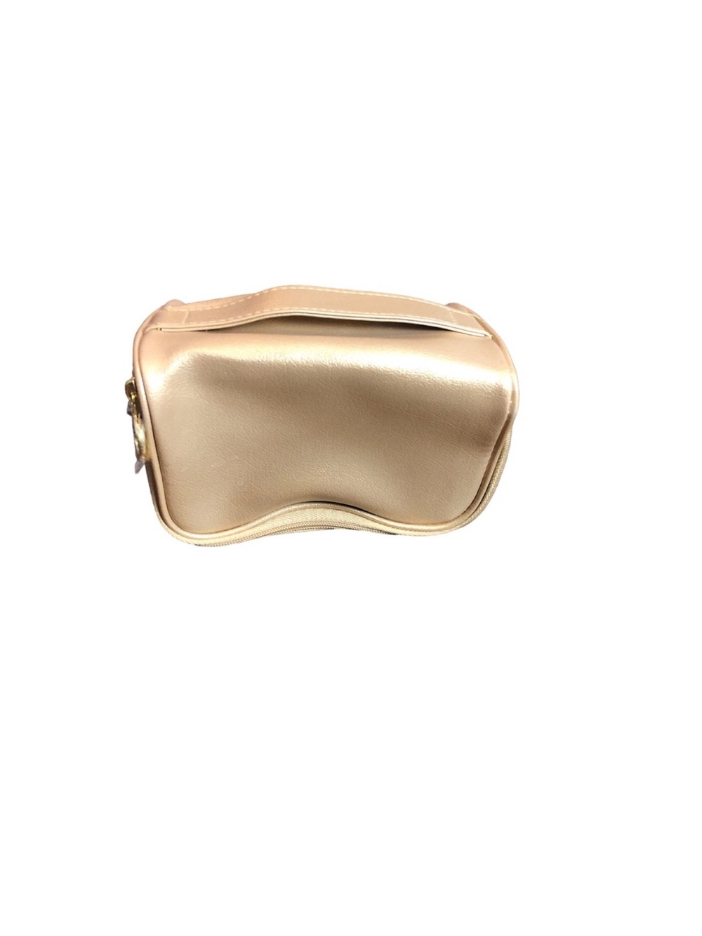 Estée Lauder Gold Tone Cosmetic Makeup Toiletries Pouf Tote Bag